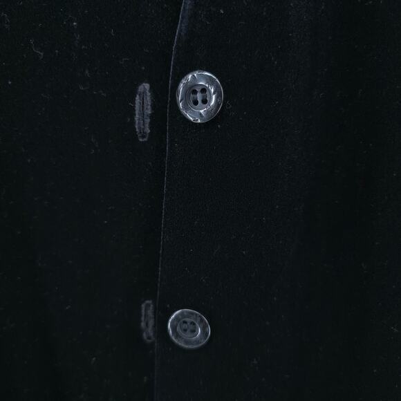 Hot Cotton Vintage Black Velvet Floral Embroidery Gothcore Witchy Button Cardi L - Picture 13 of 14